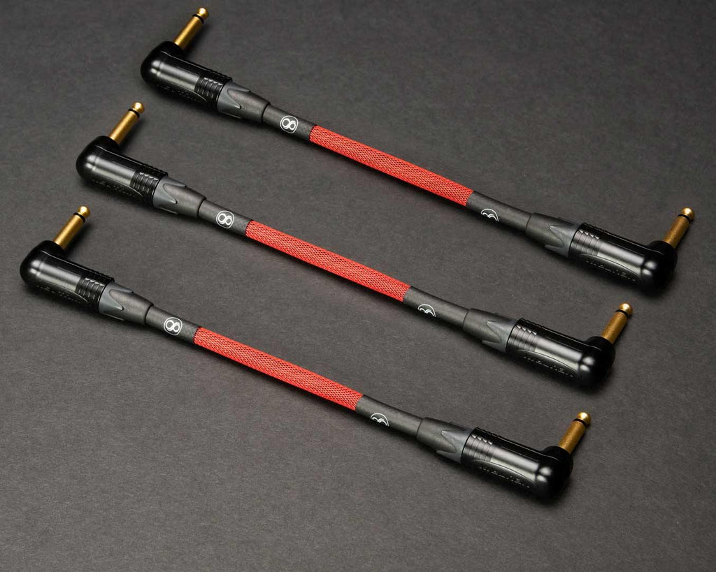 Limitless Cables Custom Low Capacitance Guitar Patch Cable FIRE color 3 pack