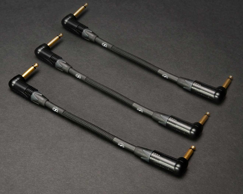 Limitless Cables Custom Low Capacitance Guitar Patch Cable ONYX color 3 Pack